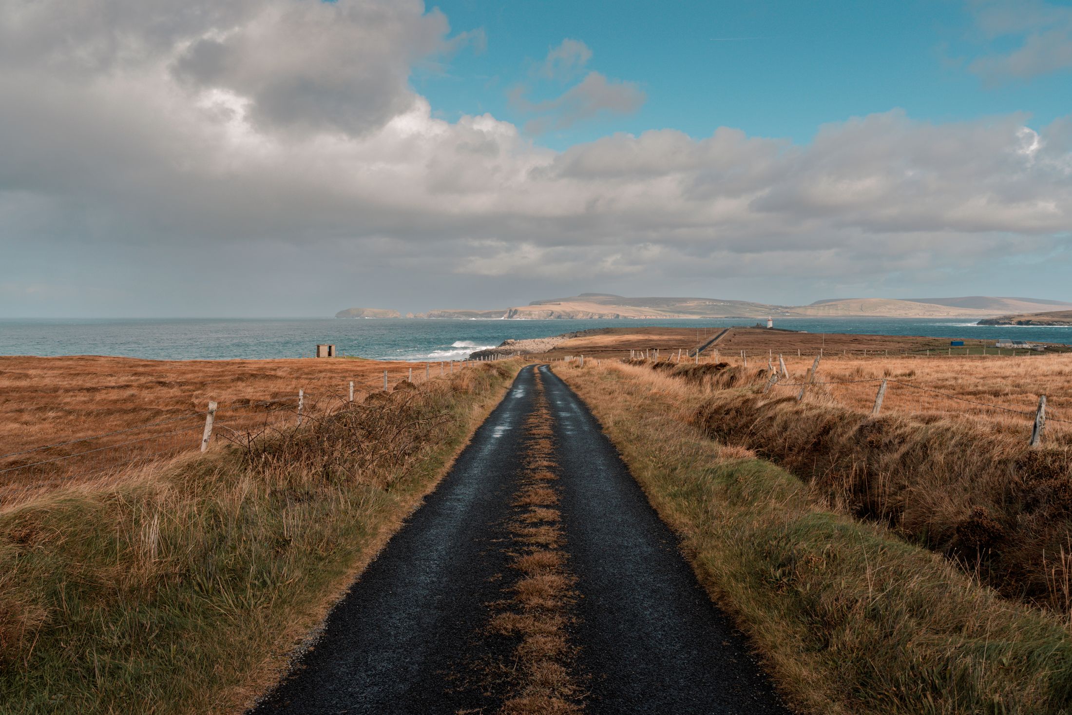 Coastal road through the Irish landscape